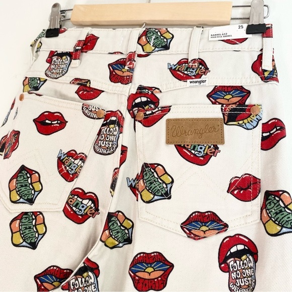 NWT Wrangler Barrel 652 High Rise Jeans Rolling Stones / Read my Lips 25 x 31 - Picture 5 of 9